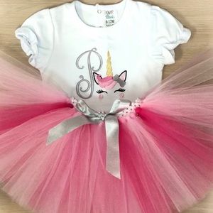 Personalized Pink Unicorn Tutu set